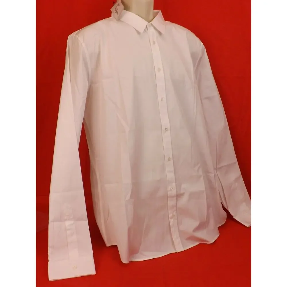 NWT GUCCI WHITE POPELINE PIECE COTTON SKINNY DRESS 307635 SHIRT 17.5 44 ITALY